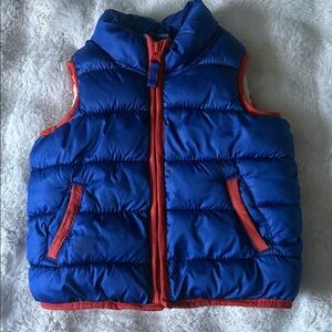 Old Navy Blue and Orange Puffer Vest 18-24m